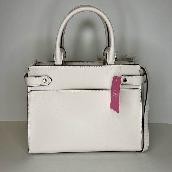 NEW ♠️ Kate Spade 3pc Staci Medium Satchel - Wallet & Fur Pom Set - Picture 4 of 9